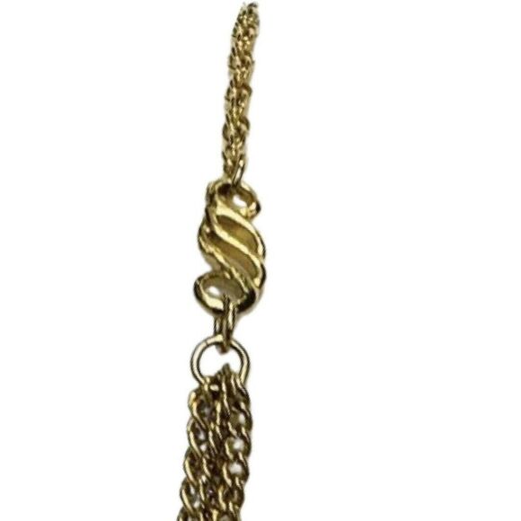 Celebrity NY Womens Gold Tone 3 Tier Multi Chain Choker Vintage Necklace 16” - Picture 5 of 9